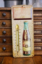 Royal Crown Cola RC Soda Bottle metal advertising Vintage thermometer sign