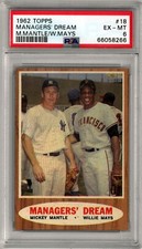 Mickey Mantle/Willie Mays 1962 Topps Managers' Dream Card- PSA Graded 6 EX-MT