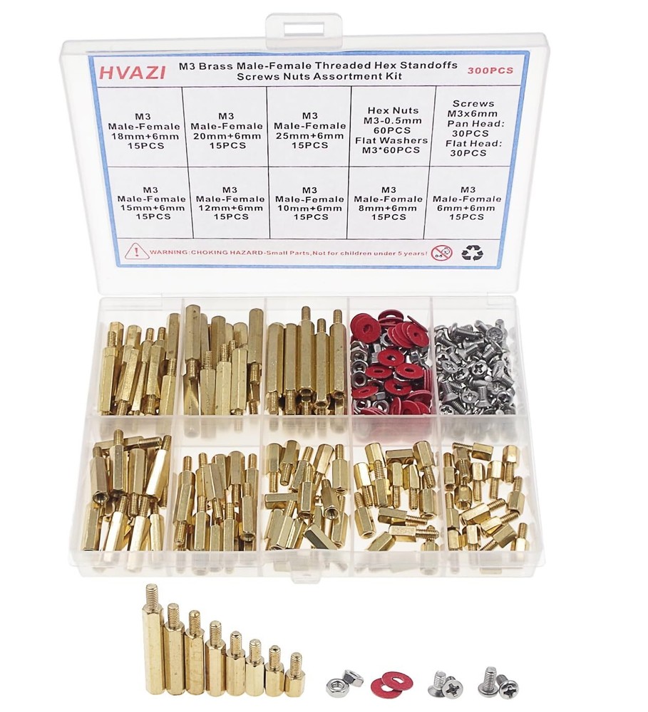 M3 Brass MaleFemale Threaded Hex standoffs spacers 6mm+6mm to 25mm+6mm/Stain