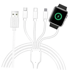 4 in 1 Watch & Phone Charger Cable, Multi Charging Cord, Fast Magnetic Cable 