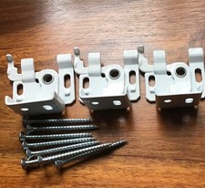 3 X HEAVY-DUTY ROMAN BLIND UNIVERSAL WHITE METAL SWIVEL FIXING BRACKETS