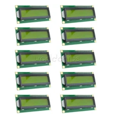 10PCS Yellow Backlight 16x2 1602 HD44780 Character LCD Display Module