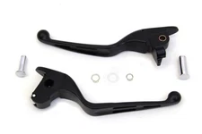 Matte Black 3-Slot Wide Hand Lever Set for Harley Twin Cam 2014-16