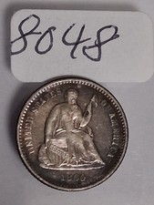 Media moneda de diez centavos 1860 O SEATED LIBERTY - MONEDA INCREÍBLE - HERMOSA EDAD/PÁTINA - IMPRESCINDIBLE