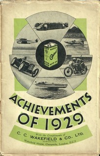 CC Wakefield Land Sea Air Motor Sport Motorcycle CASTROL Achievements of 1929