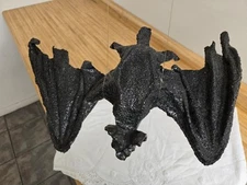 Vtg. flying bat artist made, glittered wings, Halloween.