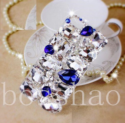Handmade Luxury Bling Diamonds Rhinestone Crystal Jewelled Back Phone Case Cover - 第 11/17 張圖片