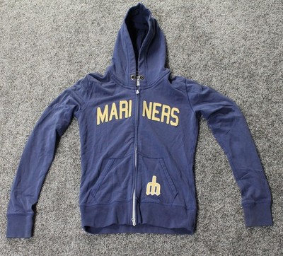 Kids Seattle Mariners Blue Zip Up Logo Jacket Banner 47 Size S