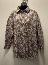 Vintage Gitano Women’s  Button Down Blue With Brown Paisley Size 20W