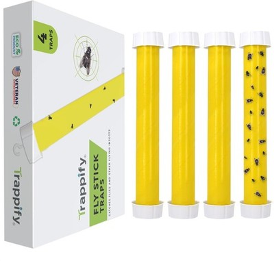 Trappify Hanging Fly Traps Outdoor: Fruit Flies and Flying Insect Trap for In...