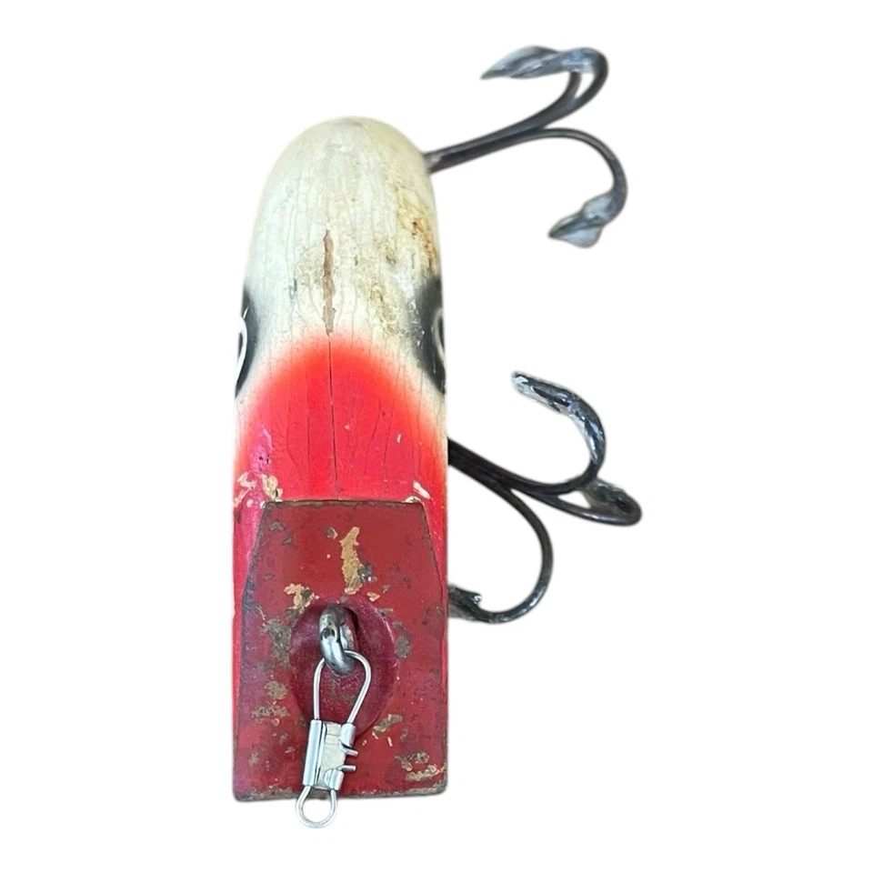 Kautzky Lazy Ike 4 Vintage Crankbait Lure Red White Wood Rare Collector Tackle - Image 2 of 4