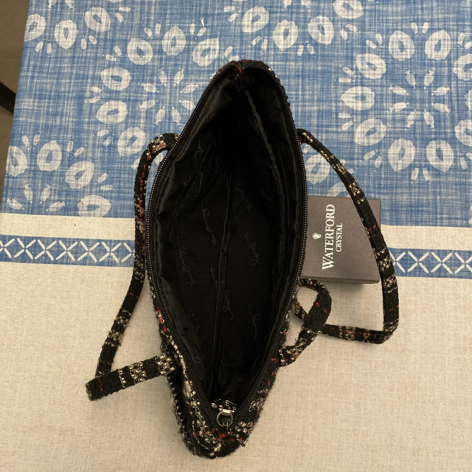 Bolso de Hombro Cartera Vera Bradley Edición Limitada Negro Tweed a Cuadros Este Oeste Foto 3 de 4