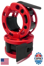 Clout Fitness Olympic Barbell Quick-Release Locking Clamps Pair 2" Red/Black Hom