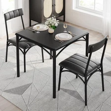3PCS Space-Saving Dining Table and Chairs Set, Small Apartment Kitchen Furniture