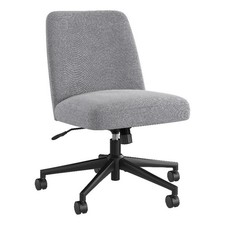 Serenity Mid Back Armless Office Chair with Wheels in Cool Gray Fabric, Works...