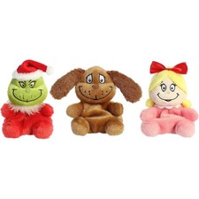 Aurora® Palm Pals™ Dr. Seuss™ 5 Inch Christmas Plush Trio Set, Santa Grinch, Cin