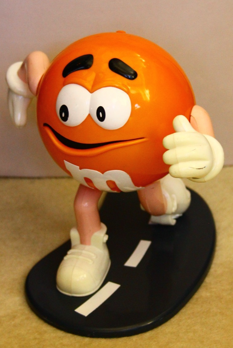 Crispy Orange Jogger Runner M&M Candy Dispenser RARE | eBay