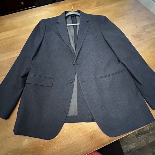BANANA REPUBLIC Slim WOOL Mens Blazer Sport Coat Two Button Jacket 42L Navy Blue