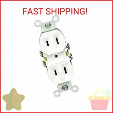 Leviton 15 Amp, 125 Volt, Duplex Receptacle, Residential Grade, Non-Grounded, 22