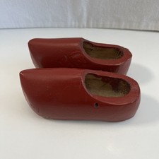 Vintage Hand Carved Miniature Dutch Wooden Shoes