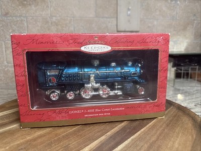 LIONEL 1-400E BLUE COMET LOCOMOTIVE - Hallmark Ornament - Blown Glass - NEW