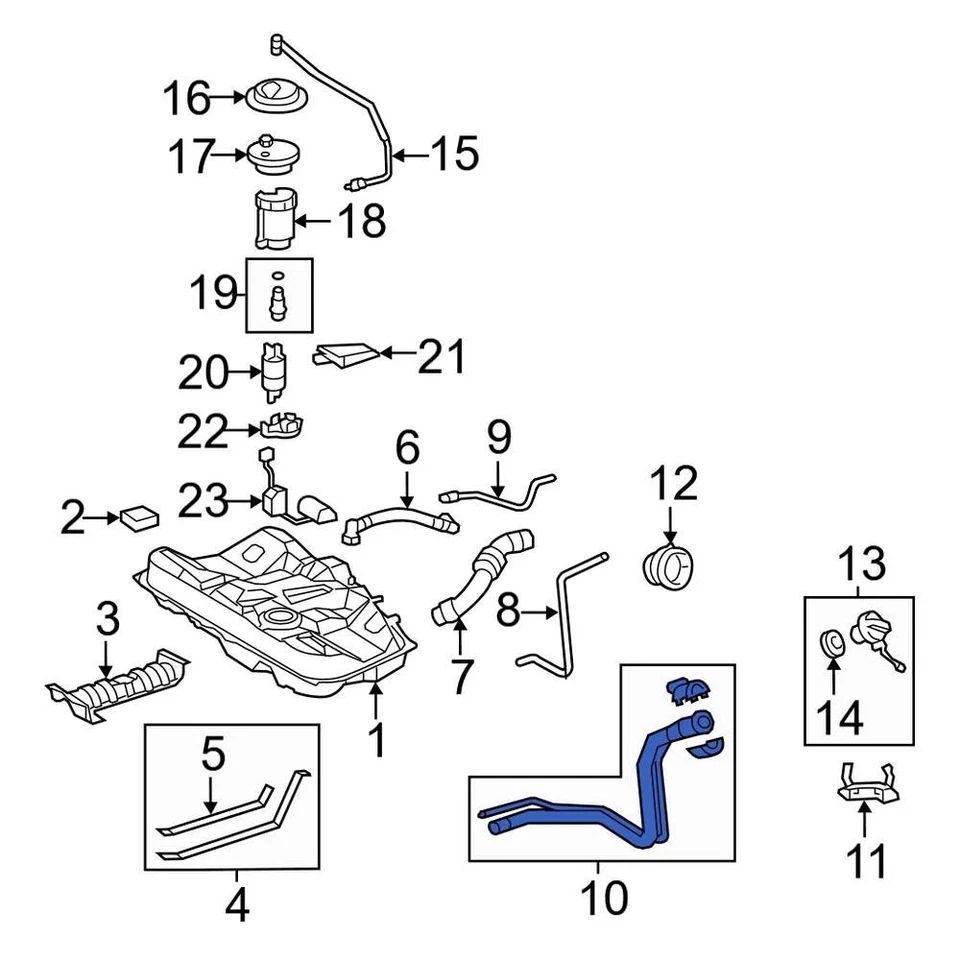 For Toyota Camry 2004-2011 Toyota 7721306041 Fuel Filler Hose Foto 4 de 4