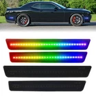 4PCS For Dodge Challenger 2015-2023 Front Rear RGB LED Side Marker Light Lamps