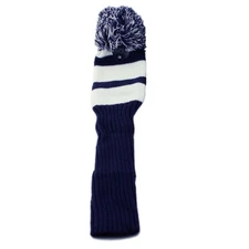 New Diamond Tour Golf Vintage Pom Pom Hybrid Headcover Navy/White