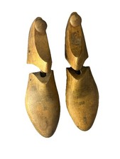 VTG CS Pierce Co Brockton MA Wooden Shoe Trees Adjustable Size 23F Pair Brown