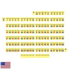Dowling Magnets Magnetic Demonstration Number Line -10 to 120 Set of 31 Yellow