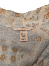 Vintage Victoria's Secret Sheer Floral Front Tie Robe Bat Wing Sleeve OS