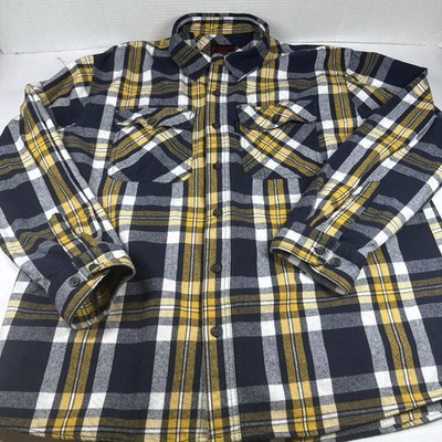 Five Brothers Flannel Button Up Shirt Blue Yellow White Plaid Mens XL Comfort