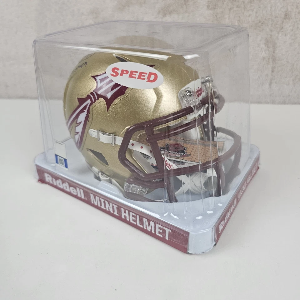 Minicasco Charlie Ward autografiado firmado 93 Heisman TRISTAR FSU Foto 3 de 4