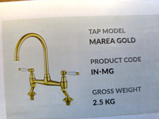 KITCHEN TAP BRAND NEW- GOLD BRASS MOULINS CLASSIC BRIDGE MIXER