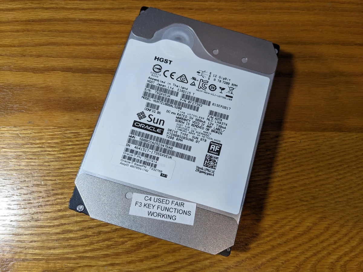HGST SAS Internal Hard Disk Drives 8 TB Storage Capacity for sale