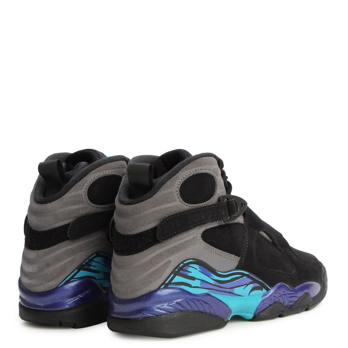 BOYS GRADE SCHOOL AIR JORDAN 8 RETRO_BLACK/AQUA 305368-006
