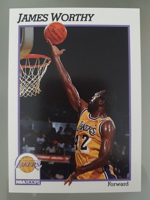 1991-92 NBA Hoops James Worthy #106 Los Angeles Lakers B Basketball
