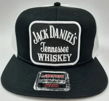 Jack Daniel Embroidered Patch Flat Bill Trucker Mesh Snapback Cap Hat