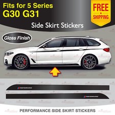 Racing Side Skirt Stickers Gloss Black Decals Stripes For Bmw G30 G31 5 Series Racing Side Skirt Stickers Gloss Black Decals Stripes For Bmw G30 G31 5 Series