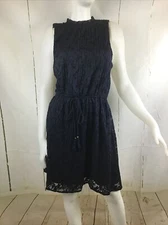 Signature Studio Women’s Navy Blue Sleeveless Lined Lace Dress Sz. XL