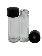 144 Pcs Clear 1 Dram Glass Vials [15mm X 45 mm] W/Caps Cone Liner