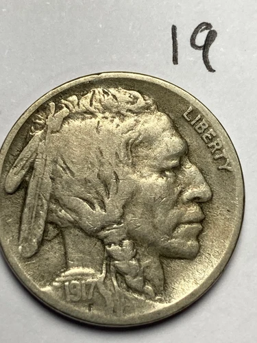 1917-D  BUFFALO NICKEL, FINE condition, #19