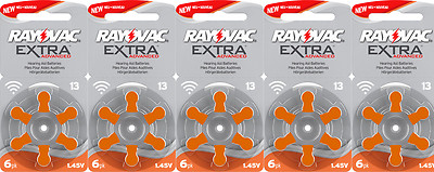 30x Hörgerätebatterien Typ13 Zink Rayovac Air Extra Advanced 5x 6er Blister ac13