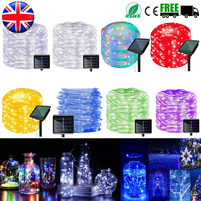 32M 300LED Solar Rope Fairy String Lights Strip Outdoor Garden Patio Path Lamp - Image 2 of 4