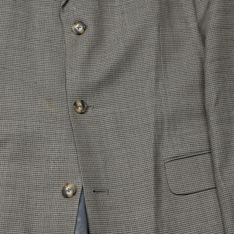 J Ferrar 44L Brown Check 100% Wool Mens Sport Coat Suit Jacket Blazer - Image 3 of 4