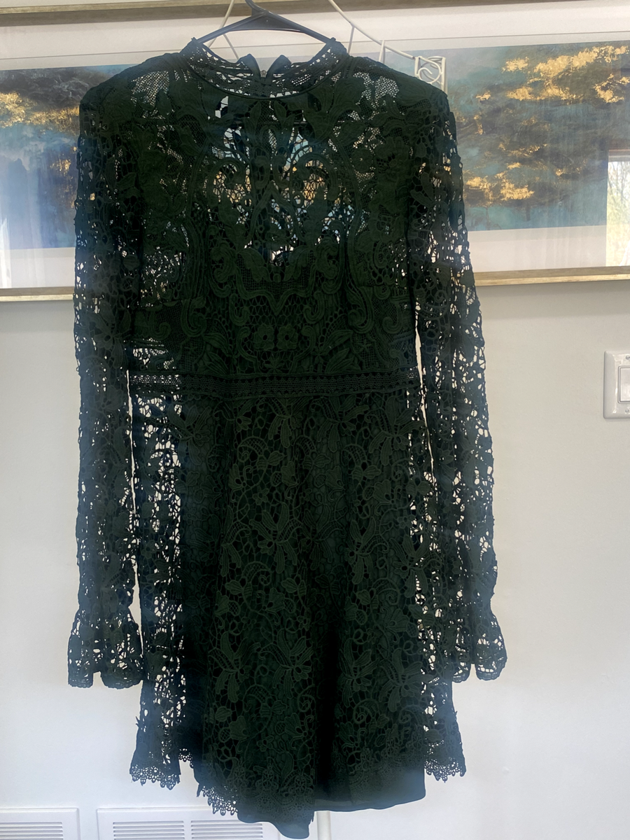 Zara Lace Forest Green Dress | eBay