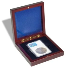 Certified 1 Coin Box Mahogany Wood Style PCGS NCG ANACS Case Best Price Offer