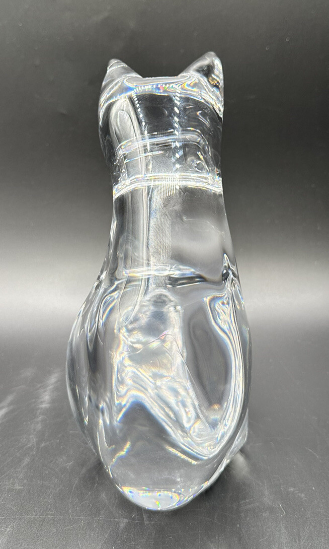 Daum France Crystal Sitting Cat Kitty 9.75