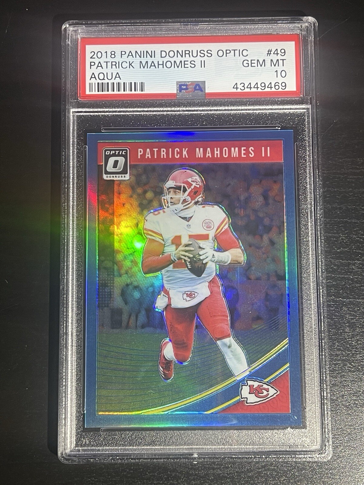 2018 Donruss Optic #49 Aqua /299 Patrick Mahomes PSA 10 2nd/yr