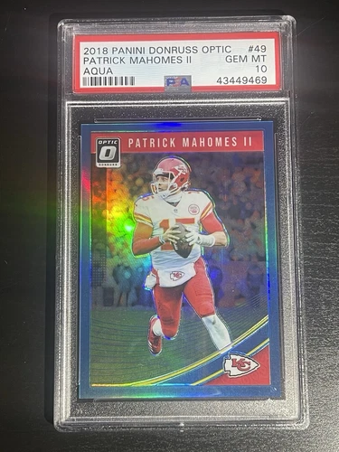 2018 Donruss Optic #49 Aqua /299 Patrick Mahomes PSA 10 2nd/yr